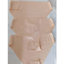 Lazer Kesim Dikişsiz Bikini Ten Rengi 3 Lü Külot Slip