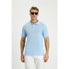 Slim Fit Dar Kesim Pamuk Kıvrılmaz Polo Yaka Tişört