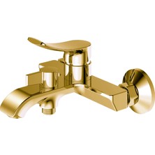 Valtemo Europe Altın Rengi Özel Tasarım Brushed Gold Banyo Bataryası