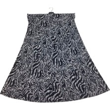 Kadın Büyük Beden Beli Lastikli Balık Etek