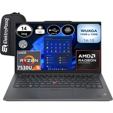 Lenovo Thinkpad E14 Gen 5 21JR0009TX Ryzen 5 7530U 16 GB Ram 512 GB SSD 14" Wuxga Windows 11 Pro Taşınabilir Bilgisayar + Elektropasaj Çanta
