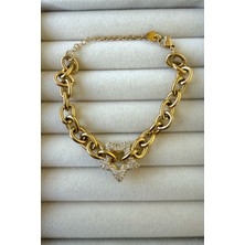 Jewels Of Hope Zirkon Taşlı Yıldız Bileklik 20 cm 316L Paslanmaz Çelik Kadın Bileklik Gold