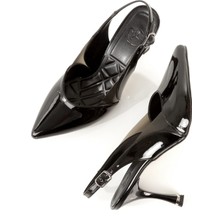 Suel Siyah Rugan Şeffaf Dekolteli Stiletto Ince Topuklu Abiye Ayakkabı