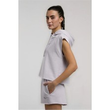 Everlast Ever Classics Wmn Lila Kadın Crop Kapüşonlu Kolsuz Sweatshirt