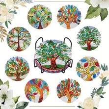 Elmas Boyama Bardak Altlığı Seti Yetişkinler Çocuklar Için Elmas Boyama Bardak Altlığı Seti