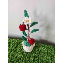 Firuz Rukye Yapay Saksılı Dekor Elma Ağacı