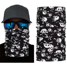 Siyah Beyaz Iskelet Baskılı Buff Bandana
