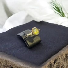 Labradorit Taşı Gümüş Yüzük Minimal Tasarım