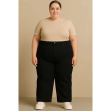 Extra Büyük Beden Jeans  Geniş Paça Kot Pantolon