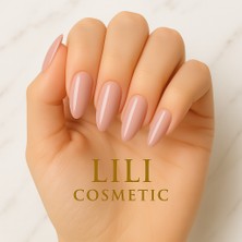 Lili Cosmetic Lüx Pembe Badem Takma Tırnak Kendinden Yapışkanlı 24LÜ Hipoalerjik