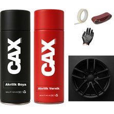 CAXCOLORS Araba Jant Sprey Endüstriyel Akrilik Özel Yapım Sprey Boya Seti 400 ml + Akrilik Vernik