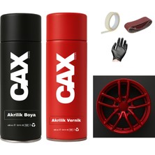 CAXCOLORS Araba Jant Sprey Endüstriyel Akrilik Özel Yapım Sprey Boya Seti 400 ml + Akrilik Vernik