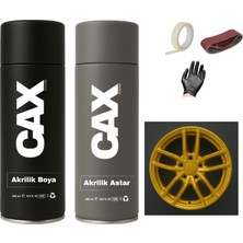 CAXCOLORS Araba Jant Sprey Endüstriyel Akrilik Özel Yapım Sprey Boya Seti 400 ml + Akrilik Astar