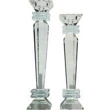 Şeffaf Kristal Şamdan Seti