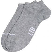 Little Big LTB Carmen Unisex Yumuşak Gri Çorap Pamuk / Elastan 2'li Paket Dokuma Desenli