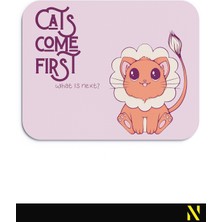 Nilizma Sevimli Kediler Pembe Aslan Burcu Desenli Ergonomik Mouse Pad 23x19 cm Kaydırmaz Taban Ev ve Ofis Kullanımı Için Ideal Fare Altlığı Mousepad