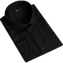 Uki Siyah Slim Fit Uzun Kol Gömlek