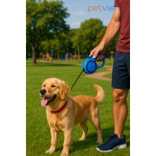 Petvien Otomatik Köpek Tasması – 5 Metre – Geri Çekilebilir Makaralı Gezdirme Tasması – Küçük ve Orta Irk Köpekler Için – Karışık Renklerde