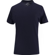 Uki Lacivert Comfort Fit Bisiklet Yaka Basic T-Shirt