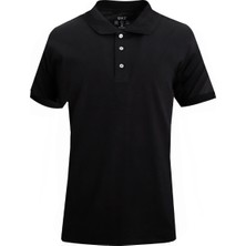 Uki Siyah Polo Yaka Süprem T-Shirt