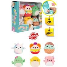 Micromallows Squishmallows Mini Yumuşak Peluş Oyuncak 6 Lı Figür Seti - 6 cm - Model - 1