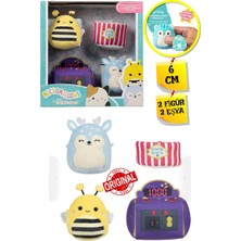Micromallows Squishmallows Mini Yumuşak Peluş Oyuncak 2 Figür + 2 Aksesuar Figür Seti - 6 cm - Mod-1