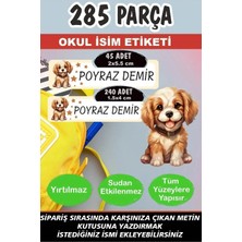 Kt Grup Okul Etiketi Sevimli Köpek Kalem Defter - Kişiye Özel Isim Yazılabilen 285 Parça