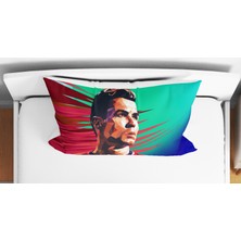 Ronaldo 3D Dijital Baskılı Tek Kişilik Erkek Çocuk Genç Çarşafsız Nevresim Takımı
