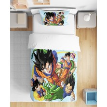 Son Goku 3D Dijital Baskılı Tek Kişilik Erkek Çocuk Genç Çarşafsız Nevresim Takımı