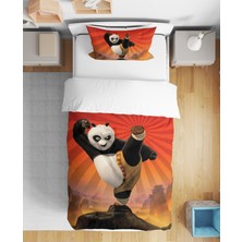 Panda 3D Dijital Baskılı Tek Kişilik Erkek Çocuk Çarşafsız Nevresim Takımı