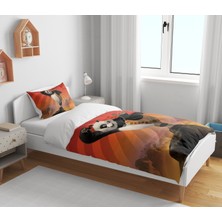 Panda 3D Dijital Baskılı Tek Kişilik Erkek Çocuk Çarşafsız Nevresim Takımı