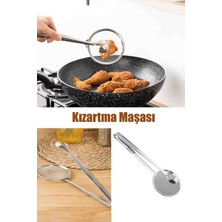 Kızartma Maşası Paslanmaz Çelik Süzgeçli Maşa Kızartma ve Haşlama Maşası Kevgiri - 29 cm