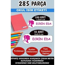 Kt Grup Okul Etiketi Kalem Defter Etiketi Barbi Temalı Özel Isimli Etiket - 285 Adet
