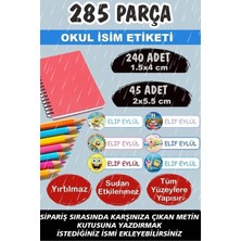 Kt Grup Okul Etiketi Kalem Defter Etiketi Özel Isim Yazılabilen Etiket Sünger Bob 285 Parça
