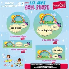 Kt Grup Okul Etiketi Kalem Defter Etiketi Gökkuşağı Temalı Özel Isim Yazılabilen Okul Etiketi 220 Adet