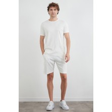 Petek Kumaş Beli Bağlamalı Cepli Şort