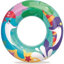 Renkli Balık Desenli 51CM Deniz Koruma Simidi, Canlı ve Şık Tasarım