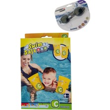 Çocuklar Için Şişme Kolluk, Deniz Gözlüklü, 30X15 Cm, 1 Adet, Renk: Sarı