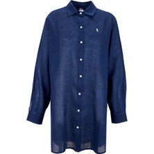 Polo Ralph Lauren Standart Gömlek Yaka Düz Lacivert Kadın Gömlek 21564377