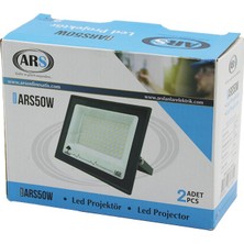 2pcs 50W  LED Projektör  15X11.5CM Aydınlatma Açısı: 120 Derece 50.000 Saat Ömür MODEL-ARS50W (2818)