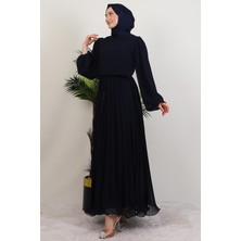 Giza Store Ümra Şifon Elbise Lacivert