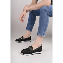 Nesil Shoes Wiss 0272 Siyah Triko Örgü Kadın Ayakkabı