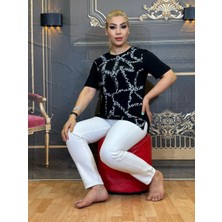 Abiye Bluz,yazlık,kadın,tişört, Taşli Işlemeli,pamuk Iplik,siyah,desenli,yüksek Kalite