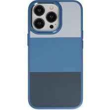 iPhone 14 Pro Max Kılıf King Kapak - Açık Mavi-Lacivert