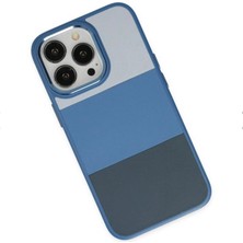iPhone 14 Pro Max Kılıf King Kapak - Açık Mavi-Lacivert