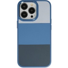 iPhone 14 Pro Max Kılıf King Kapak - Açık Mavi-Lacivert