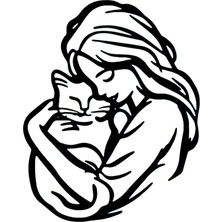 Aşk Simgesi Kedi Duvar Dekorasyonu