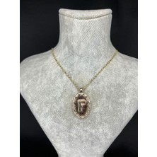 F Harfi Gold Çelik Kolye