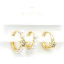 Öfi 3'lü Xuping Incili Küpe - 14K Altın