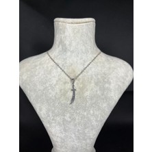 Hz.ali Zülfikar Kılıçı Gümüş Renk Çelik Kolye